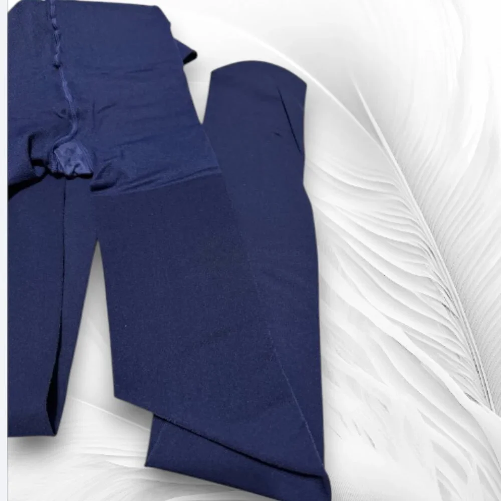 Navy Blue Stretch Shaping Tights High-Rise